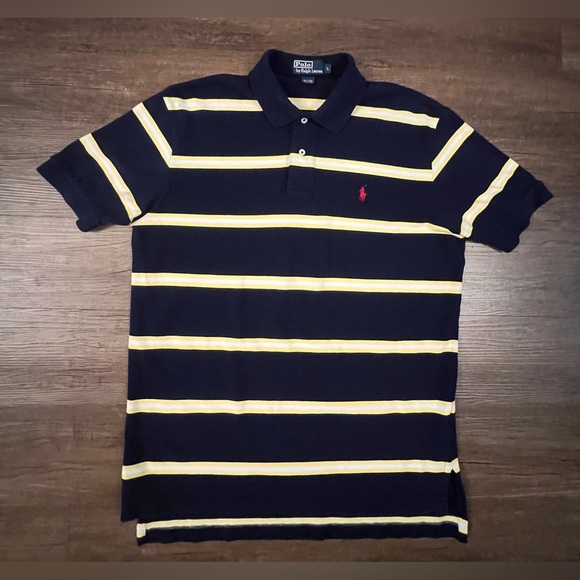 VTG Polo Ralph Lauren Shirt Mens L Pony Logo High Low Hem Preppy Y2K 2000s C25 - Picture 2 of 6